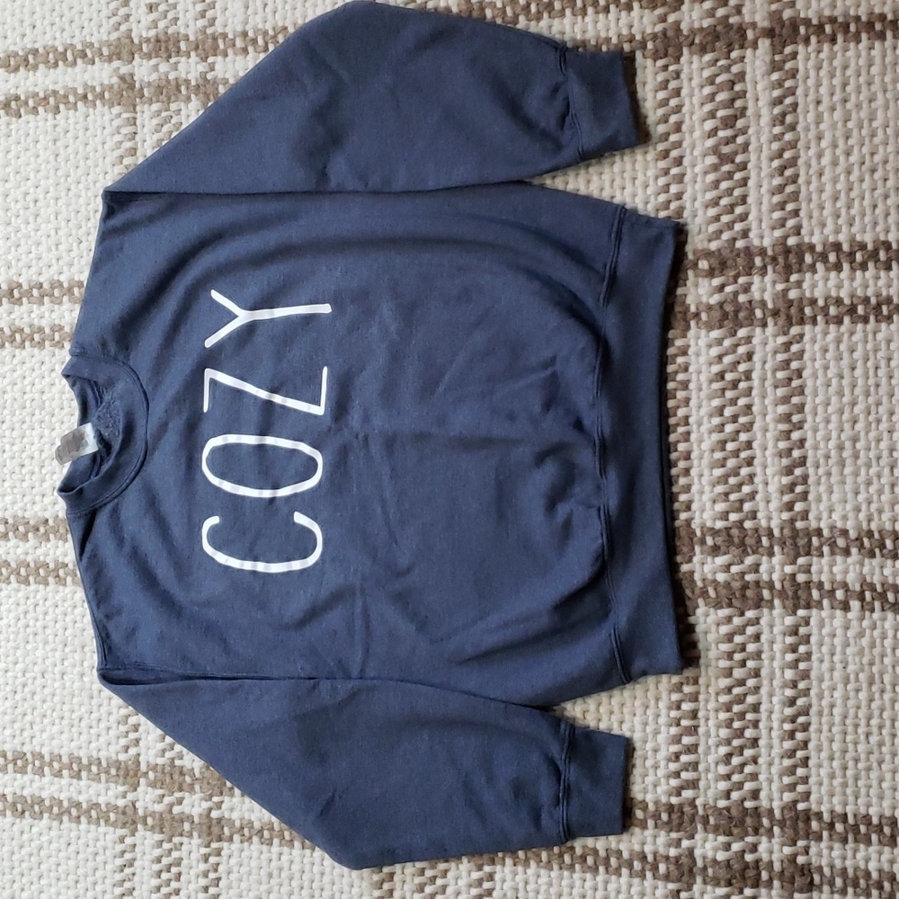 Rae Dunn Font Cozy Sweatshirt Gildan Heavy Blend Size Medium Blue